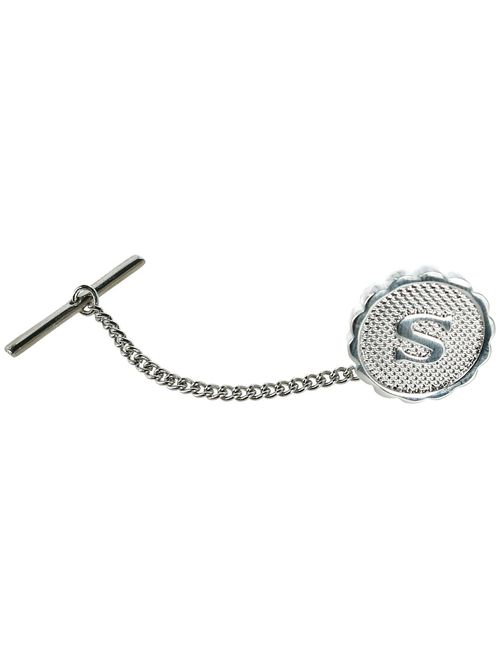 Men's Silver Tie Tack With Initial