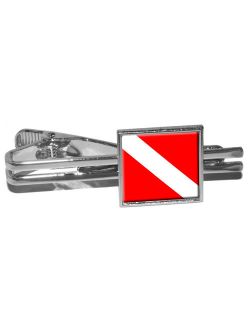 Scuba Diver Flag - Diving Square Tie Clip