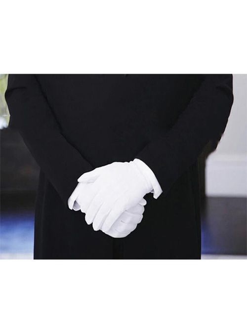 1Pair White Formal Gloves Tuxedo Honor Guard Parade Inspection Collection Serve