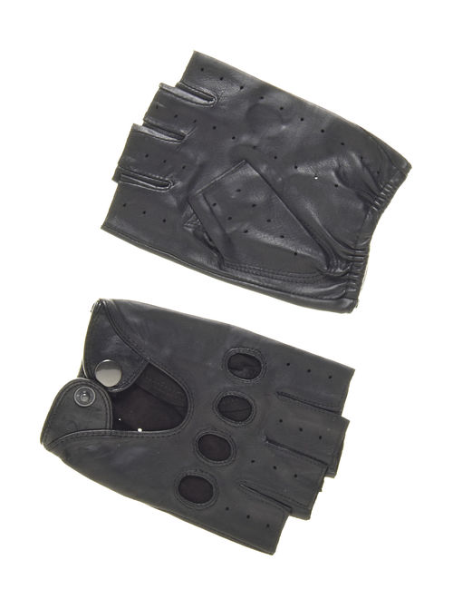 Pratt and Hart Men's Shorty Leather Driving Gloves (Fingerless)