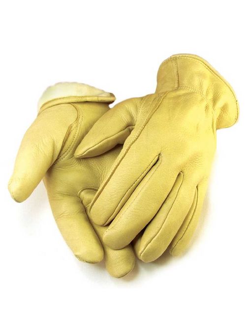 Mens Full Grain Tan Deerskin Gloves Lined 40 gram 3M Thinsulate 013T