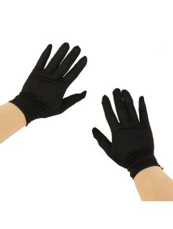 Men's Matte Nylon Stretchy Wrist Plain Blank Thin Uniform Gloves 1 Pair 2X-Large Black
