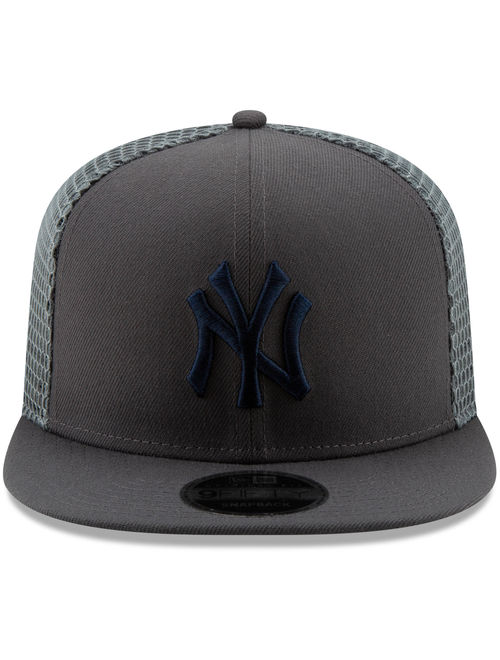 New York Yankees New Era Mesh Fresh 9FIFTY Adjustable Snapback Hat - Graphite - OSFA