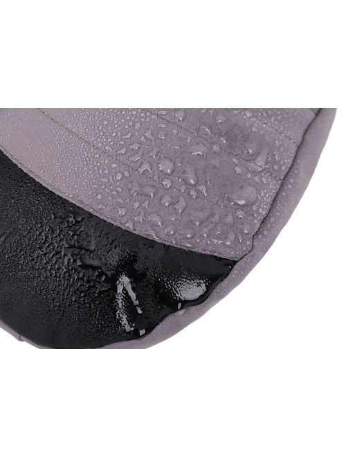 Mens Winter Mittens Thinsulate Waterproof Extra-Grip Gloves w/Handwarmrs,Grey,S/M
