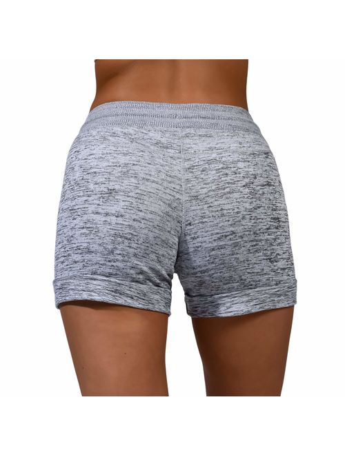 90 Degree By Reflex Soft and Comfy Activewear Lounge Shorts with Pockets and Drawstring for Women
