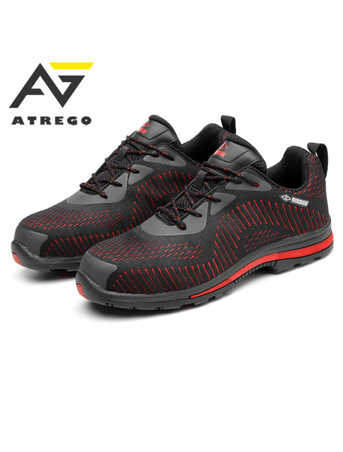 ATREGO Men's Mesh Breathable Lightweight Sports Safety Sneakers Steel Toe Trainers Outdoor Work Shoes