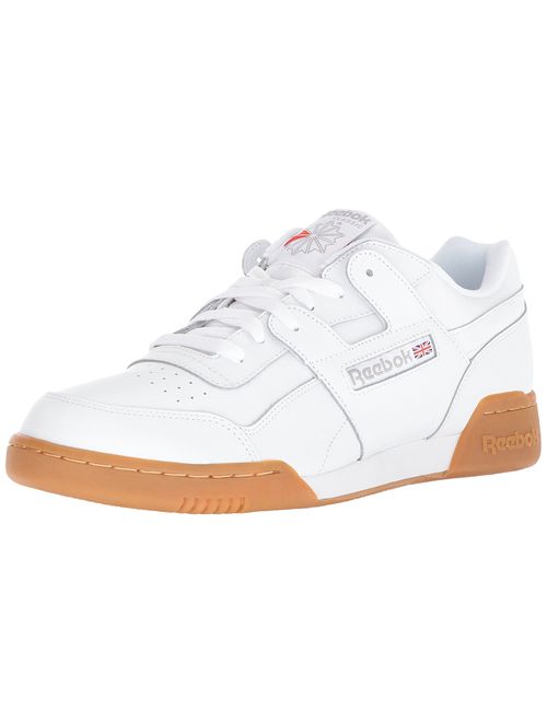 Reebok Men's Workout Plus Cross Trainer, White/Carbon/Classic Red, Size 3.5