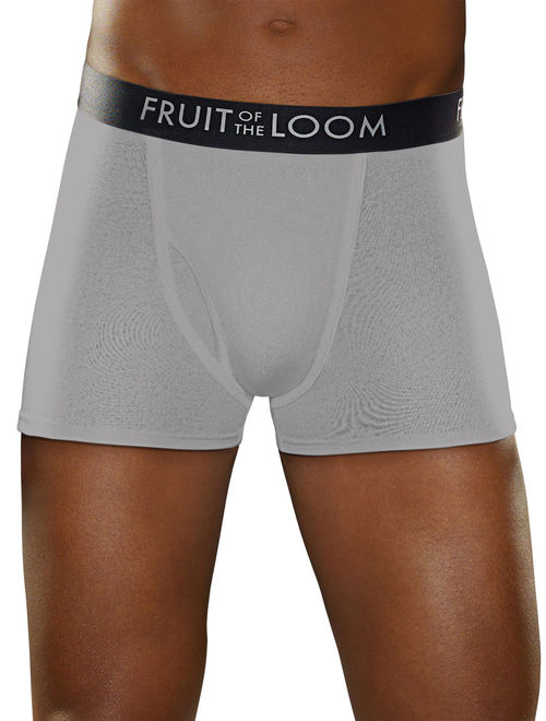 Fruit of the Loom Men's Breathable Black and Gray Short Leg Boxer Briefs, 3 Pack