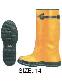 17" Tall Lined Yellow Rubber Slush Boot - Size 14 (ToolUSA: RAIN-10014)