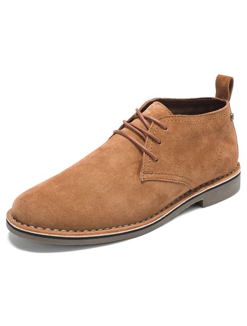 Mens Genuine Suede Chukka Boots Lace Up Desert Boots Ankle Dress Boots Stylish Street Walking Shoes
