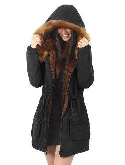 iLoveSIA Womens Hooded Warm Coats Parkas with Faux Fur Jackets