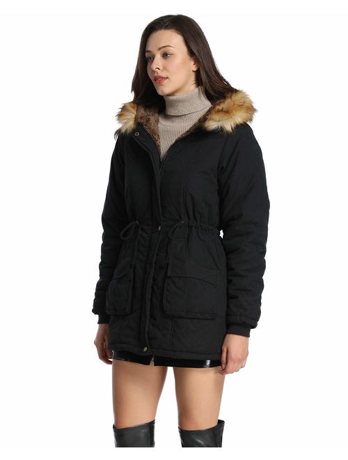 iLoveSIA Womens Hooded Warm Coats Parkas with Faux Fur Jackets