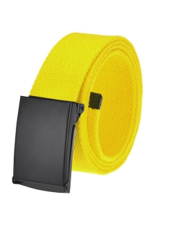Men's Golf Belt in 1.5 Black Flip Top Buckle with Canvas Web Belt Small Black
