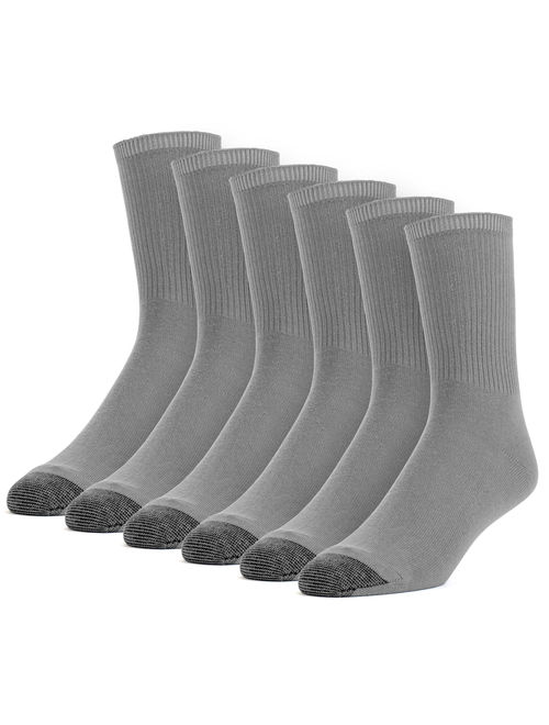 Men's Cotton Lightweight Crew Dress Socks - 6 Pairs