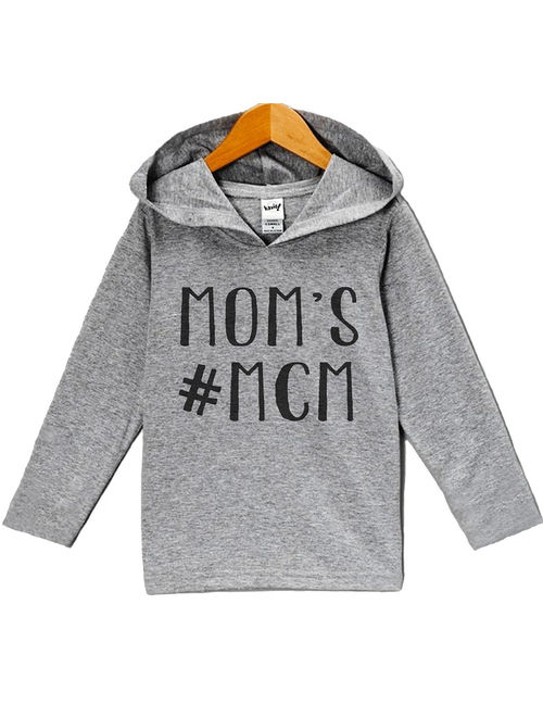Custom Party Shop Baby Boy's Mother's Day Hoodie Pullover - Grey and Black / 6 Months