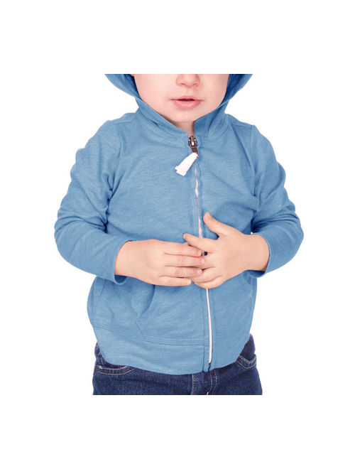 Kavio IJP0596 Infants Jersey Long Sleeve Zip Up Hoodie-Azure-18M