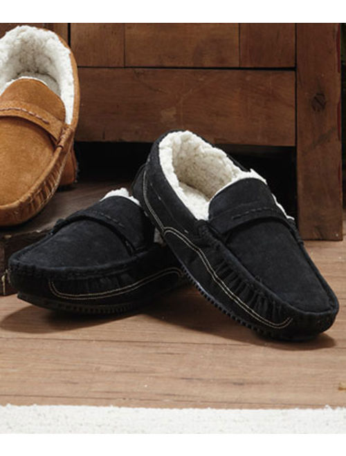 The Lakeside Collection Men's Moccasins-Black L 11/12