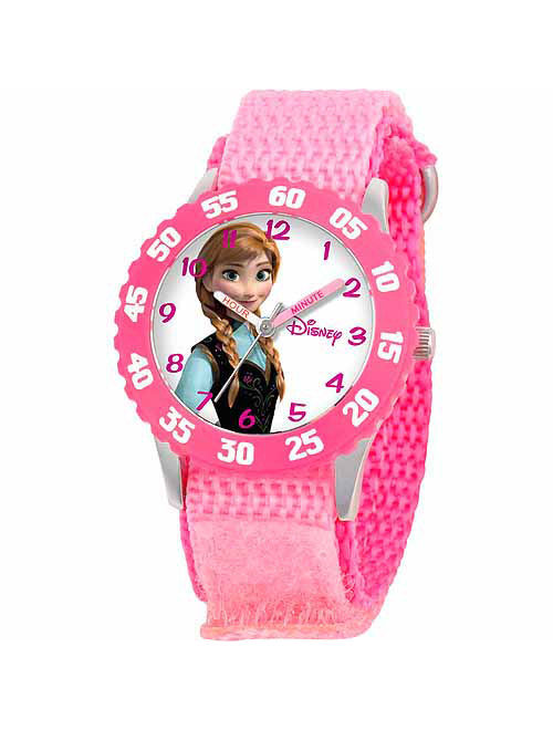 Frozen Anna Girls' Stainless Steel Watch, Pink Strap