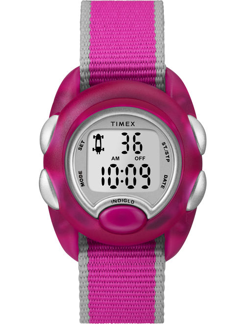 Timex Kids Time Machines Digital Pink Watch, Nylon Strap
