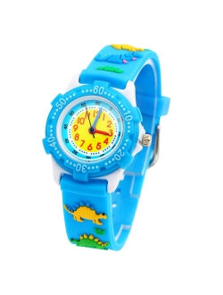 ELEOPTION Waterproof 3D Cute Cartoon Digital Silicone Wristwatches Time Teacher Gift for Little Girls Boy Kids Children