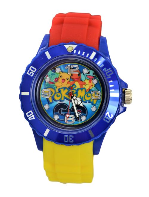 Pokemon Pikachu Unisex Silicone Quartz Analog Wrist Watch For Kids Children . Modern Display.
