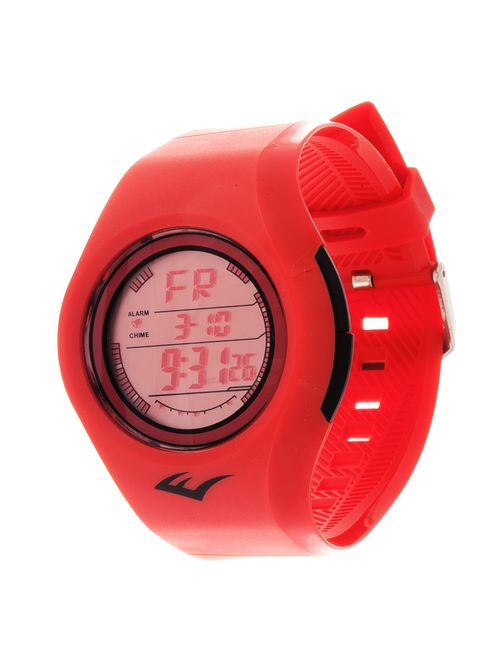 Retro Kids Digital Round Sport Mens's LED Red Watch with Rubber Strap