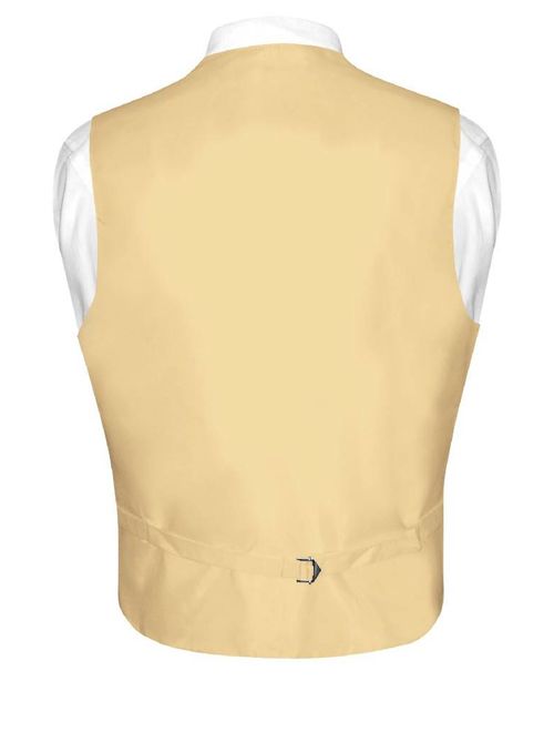 Men's Paisley Design Dress Vest & Bow Tie GOLD Color BOWTie Set for Suit Tux