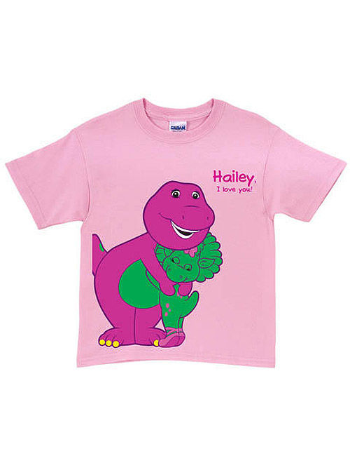 Personalized Barney & Baby Bop Pink Toddler Girl T-Shirt