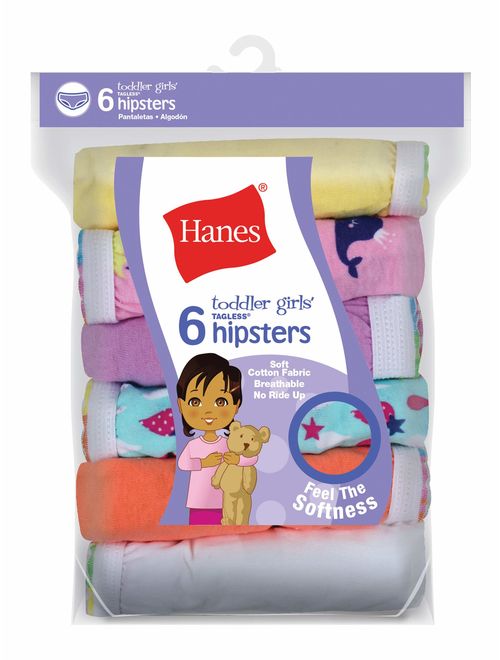 Hanes Girls Hipster Underwear Toddler Panties, 6-Pack (Toddler Girls)