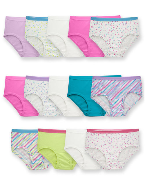 Fruit of the Loom Assorted Cotton Brief, 12 Pack (Little Girls & Big Girls)