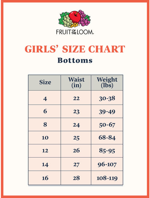 Fruit of the Loom Assorted Cotton Brief, 12 Pack (Little Girls & Big Girls)