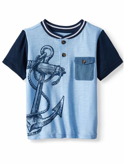 Wonder Nation Graphic Raglan T-shirt & Drawstring French Terry Short, 2pc Outfit Set (Toddler Boys)