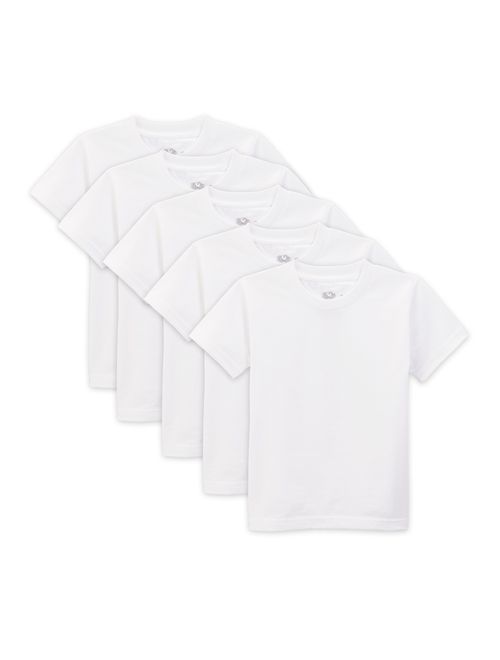 Fruit of the Loom Classic White Crew T-Shirts, 5-Pack (Toddler Boy)