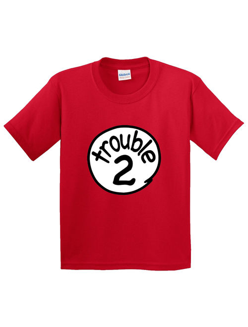 New Way 722 - Youth T-Shirt Trouble 2 Two Dr Seuss Thing Parody