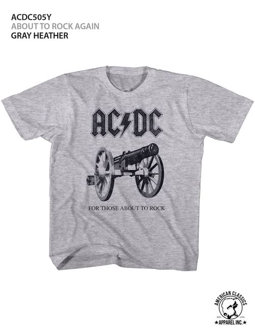 AC/DC Hard Rock Band Music Group About to Rock Album Toddler Grey T-Shirt Tee