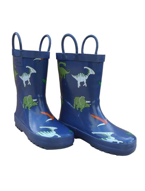 Foxfire FOX-600-65-6 Childrens Blue Dinosaurs Rain Boot - Size 6