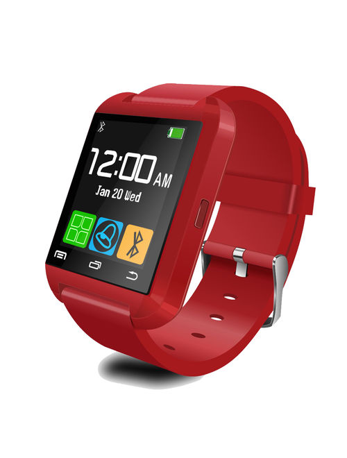 Premium Red Bluetooth Smart Wrist Watch Phone mate for Android Samsung HTC LG Touch Screen Blue Tooth Smart Watch for Kids for Adults Amazingforless U8