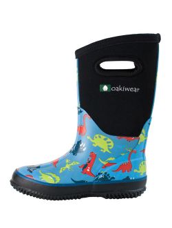 Oakiwear Children's Neoprene Rain/Snow Boots, Dinosaurs
