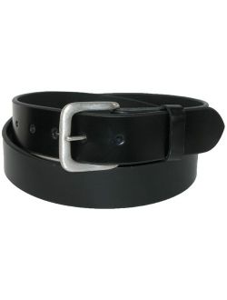 Size 38 Mens Leather 1 3/8 Inch Removable Buckle Bridle Belt, Black