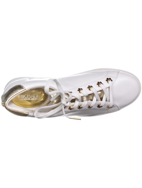 Womens MICHAEL Michael Kors Irving Lace Up Sneakers, Optic White/Gold