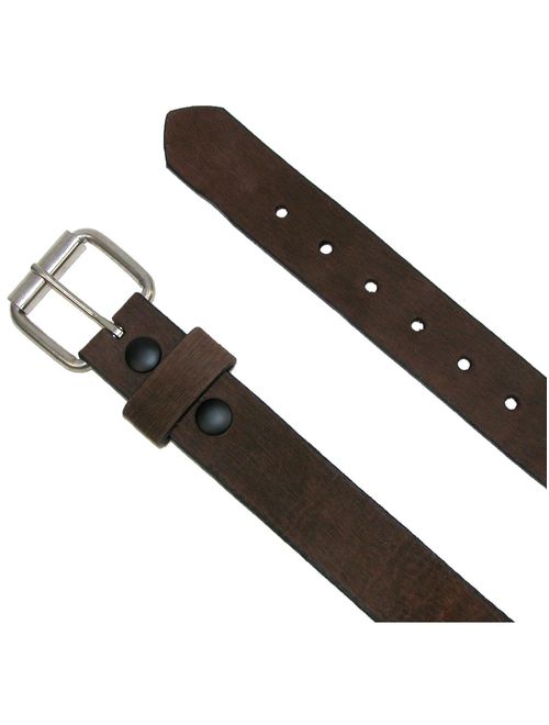 Men's Big and Tall Bark Leather 1.5 Inch Belt