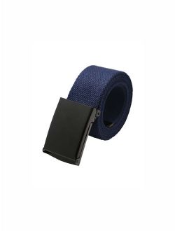 Unisex Slide Buckle Canvas No Holes Adjustable Waist Belt Width 1 5/8" & 1 1/2"