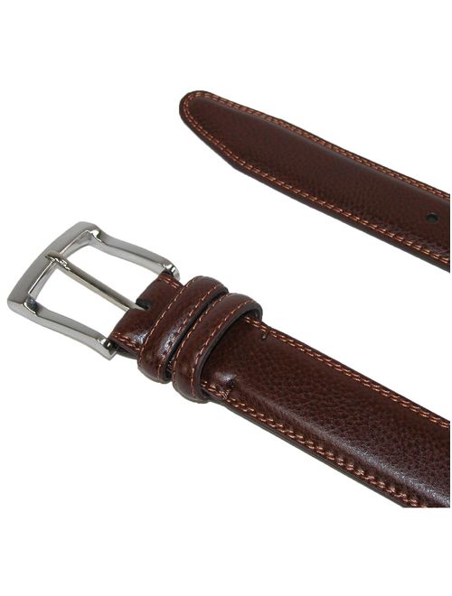 Men's Big and Tall Pebble Grain with Feather Edge Dress Belt