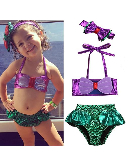 Stripe Toddler Kids Baby Girls Swimsuit Swimwear Bathing Suit Tankini Bikini Set