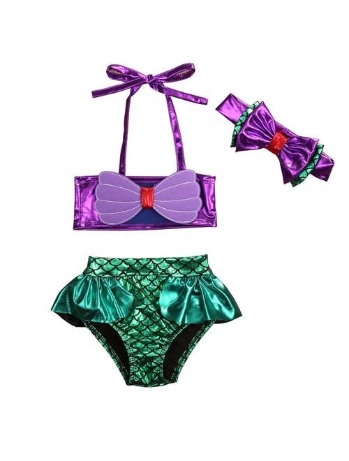 Stripe Toddler Kids Baby Girls Swimsuit Swimwear Bathing Suit Tankini Bikini Set