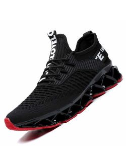 Chopben Men's Running Shoes Blade Non Slip Fashion Sneakers Breathable Mesh Soft Sole Casual Athletic Lightweight Walking Shoes