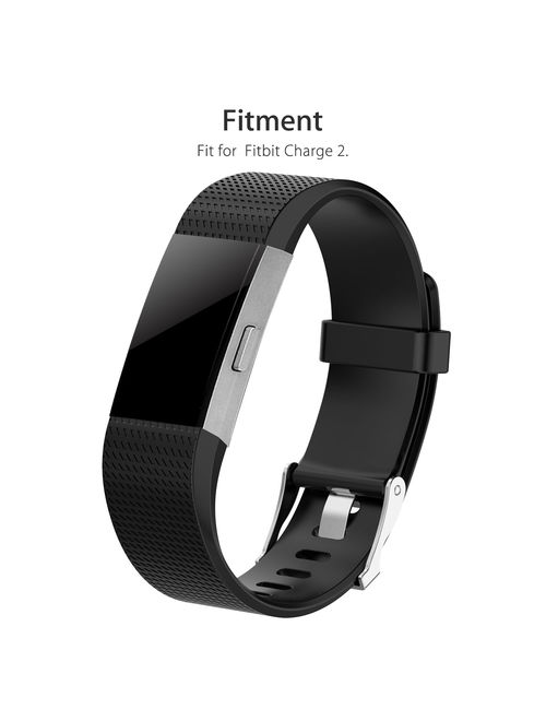 EEEKit For Fitbit Charge 2 Bands, 1/3-Pack Adjustable Replacement Soft Silicone Sport Strap Wristband Accessories for Fitbit Charge 2 Fitness