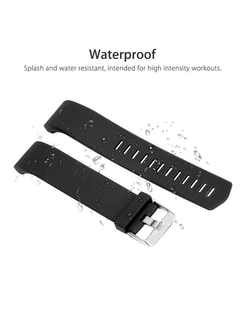 EEEKit For Fitbit Charge 2 Bands, 1/3-Pack Adjustable Replacement Soft Silicone Sport Strap Wristband Accessories for Fitbit Charge 2 Fitness