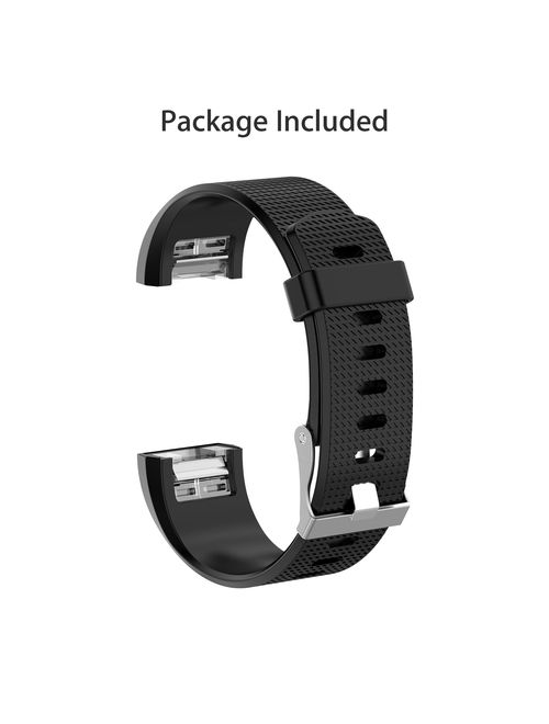 EEEKit For Fitbit Charge 2 Bands, 1/3-Pack Adjustable Replacement Soft Silicone Sport Strap Wristband Accessories for Fitbit Charge 2 Fitness