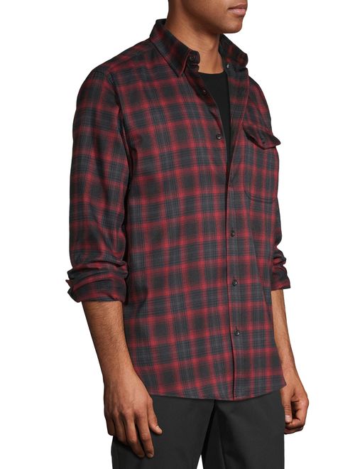 George Men's Premium Outdoor Long Sleeve Plaid Flannel, up to 5XL